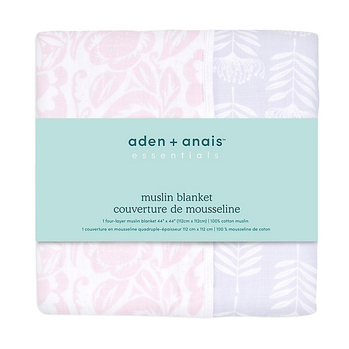 slide 2 of 2, aden + anais essentials Damsel Muslin Blanket - Pink, 1 ct
