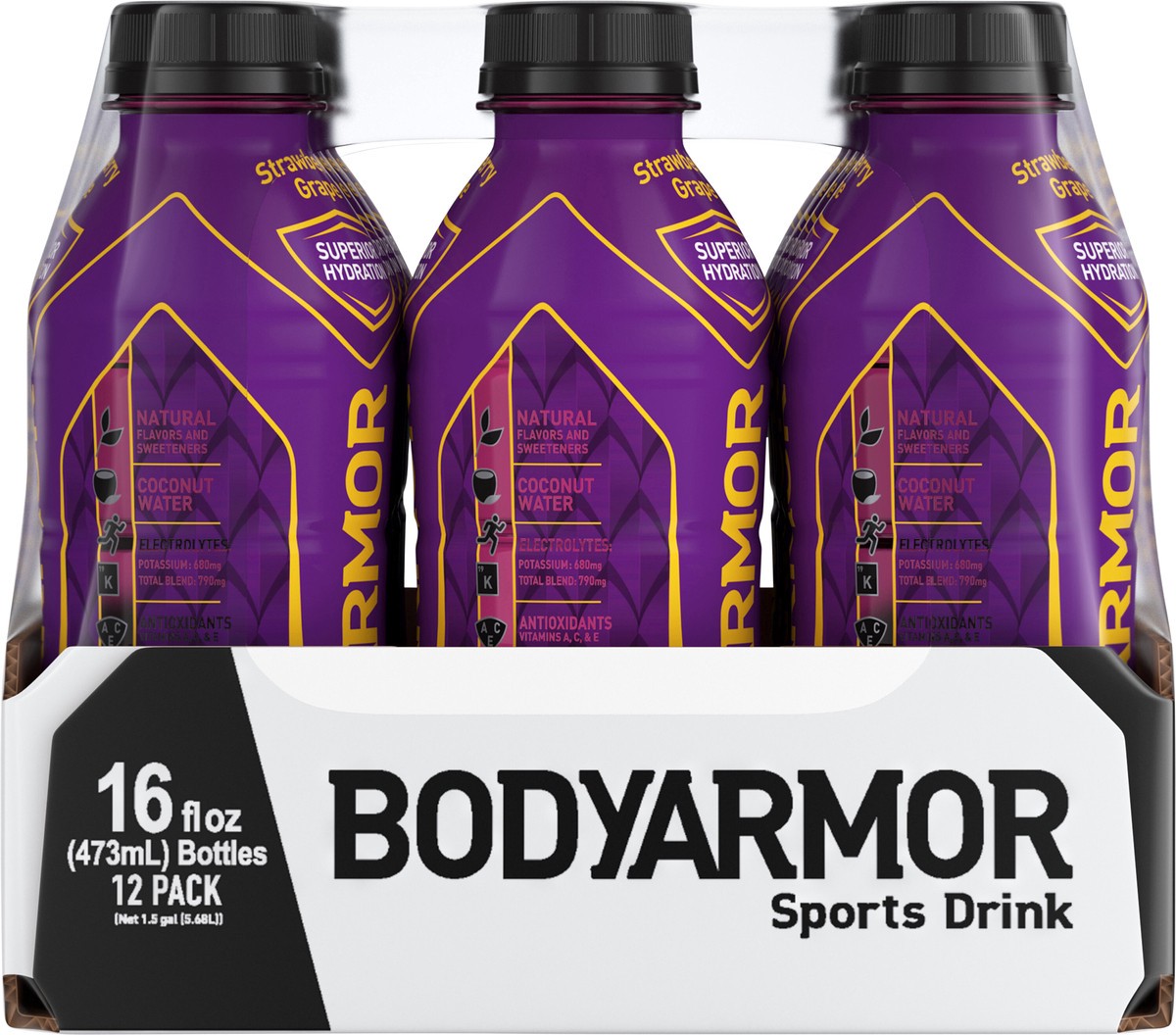 slide 8 of 13, BODYARMOR SuperDrink Strawberry Grape Bottles- 12 ct, 12 ct; 16 oz