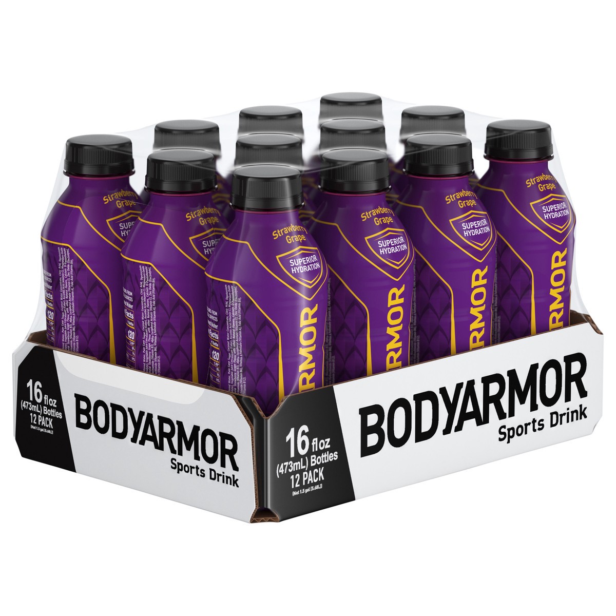 slide 11 of 13, BODYARMOR SuperDrink Strawberry Grape Bottles- 12 ct, 12 ct; 16 oz