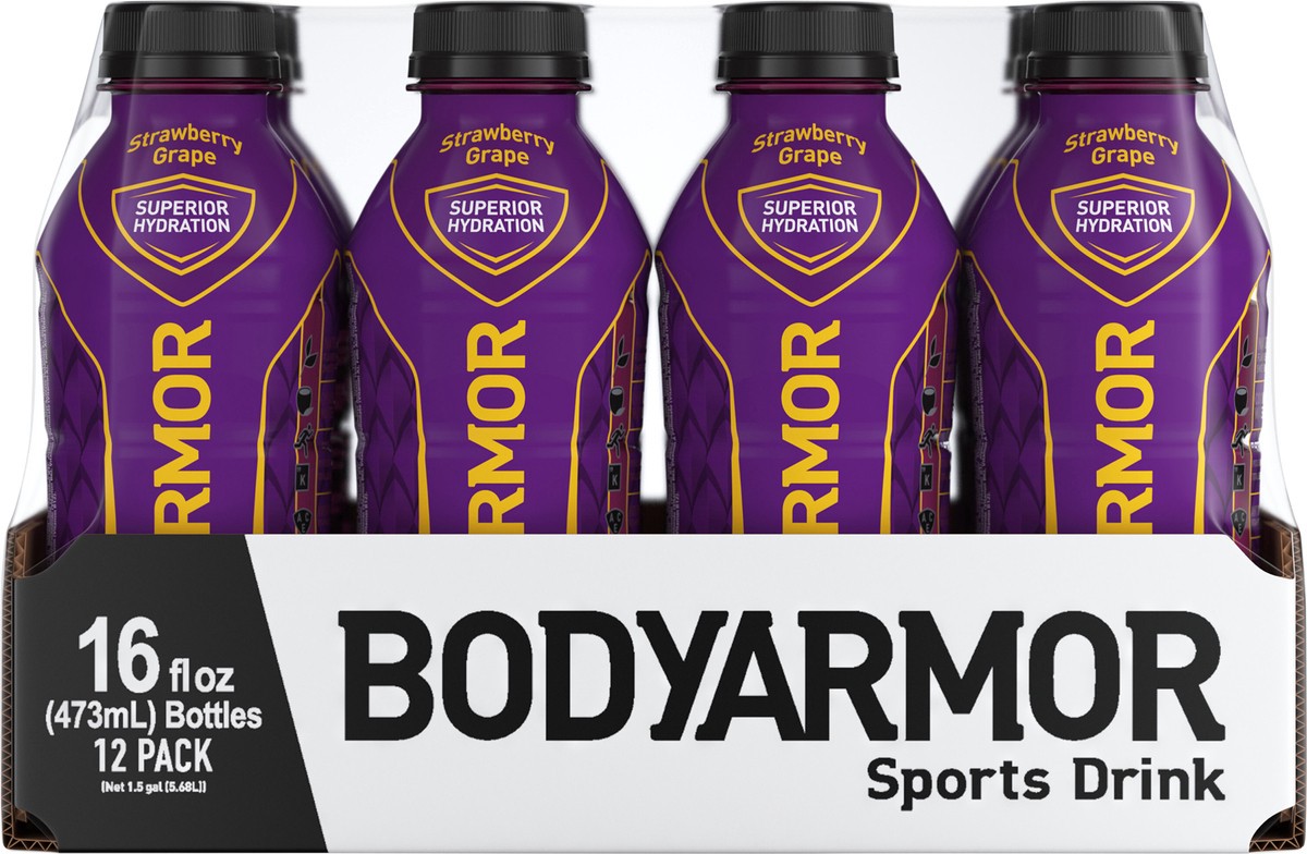 slide 9 of 13, BODYARMOR SuperDrink Strawberry Grape Bottles- 12 ct, 12 ct; 16 oz