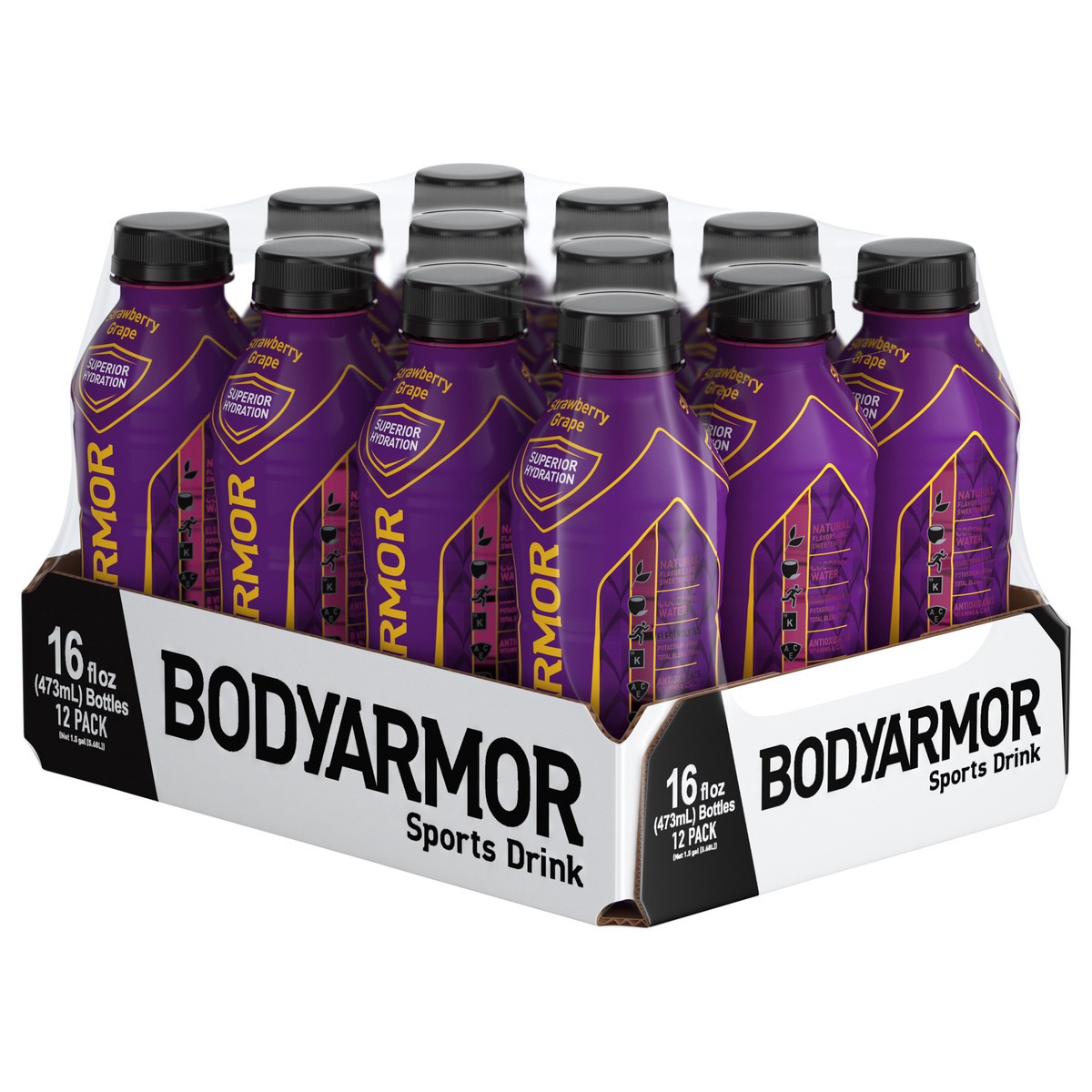 slide 13 of 13, BODYARMOR SuperDrink Strawberry Grape Bottles- 12 ct, 12 ct; 16 oz