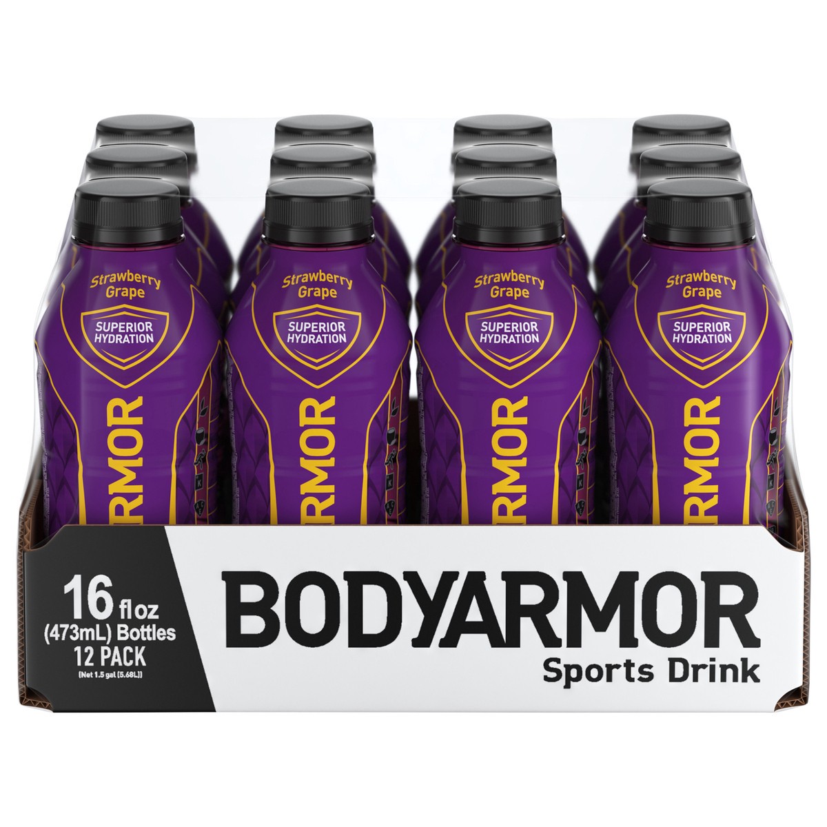 slide 1 of 13, BODYARMOR SuperDrink Strawberry Grape Bottles- 12 ct, 12 ct; 16 oz