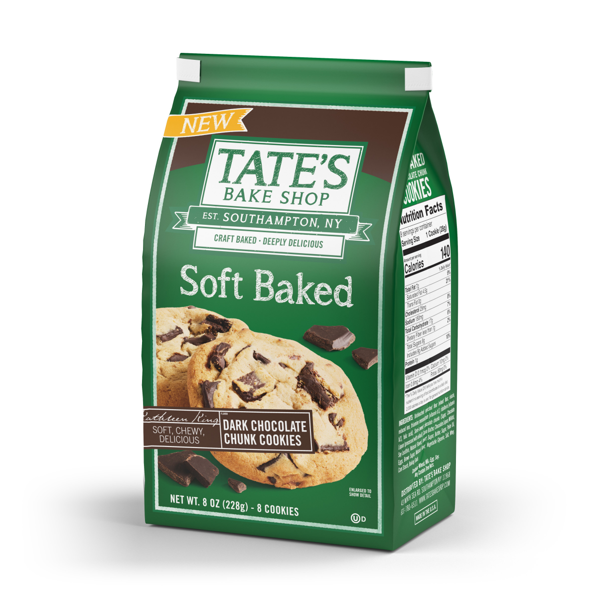 slide 11 of 29, Tate's Bake Shop Soft Baked Cookies, Dark Chocolate Chunk, 8 oz, 8 oz