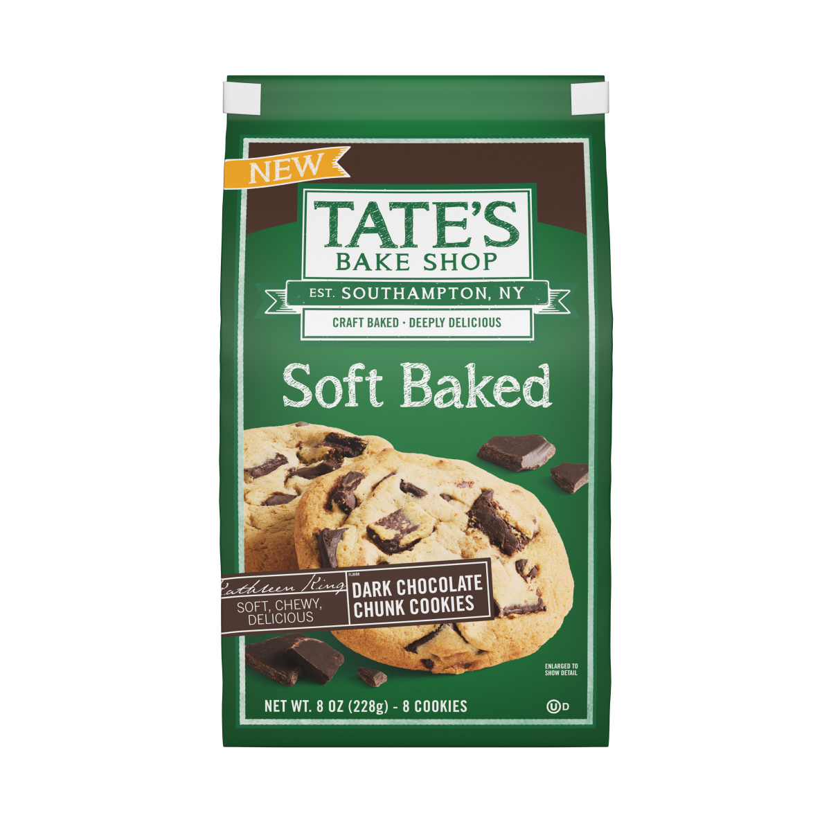 slide 1 of 29, Tate's Bake Shop Soft Baked Cookies, Dark Chocolate Chunk, 8 oz, 8 oz