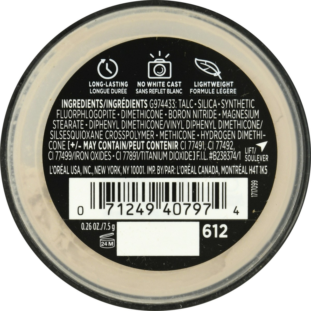 slide 8 of 9, L'Oréal Infallible Translucent Light-Medium 612 Loose Setting Powder 0.26 oz, 0.28 oz