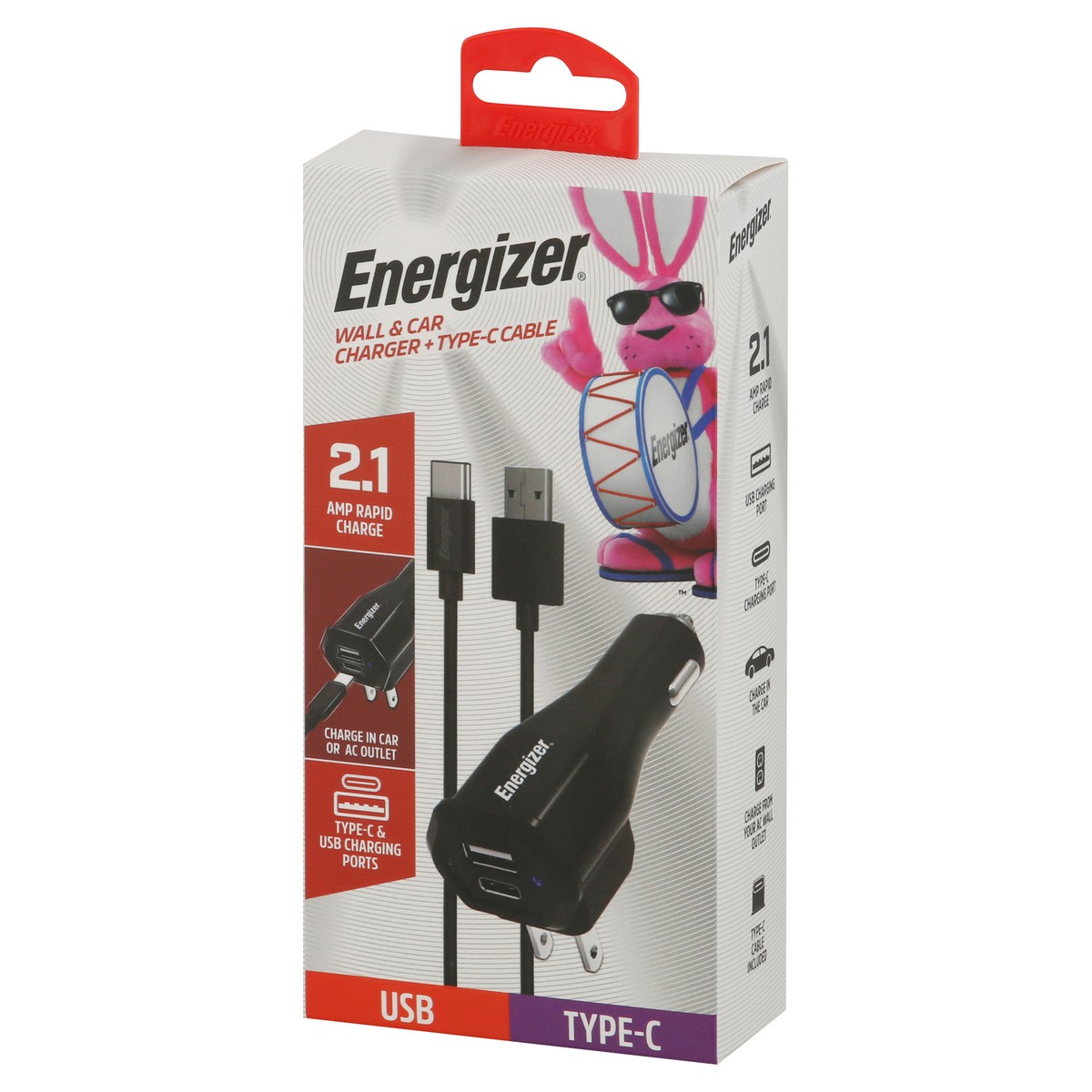 slide 8 of 9, Energizer Wall & Car Charger + USB Cable, Micro, 1 Each, 1 ct