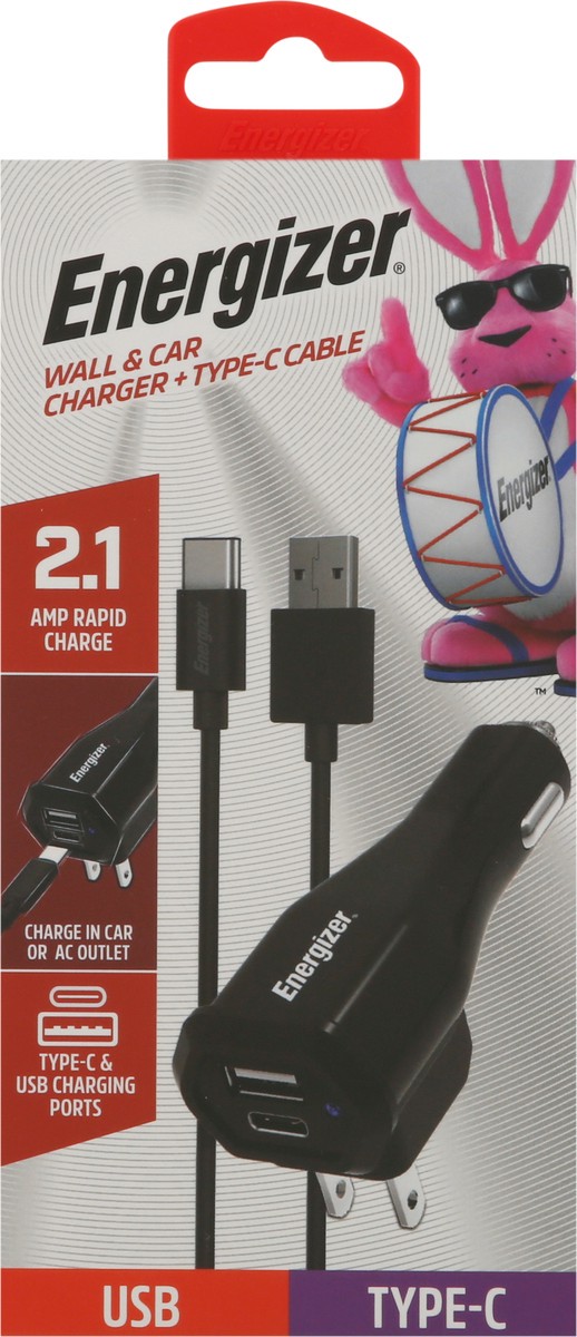 slide 7 of 9, Energizer Wall & Car Charger + USB Cable, Micro, 1 Each, 1 ct