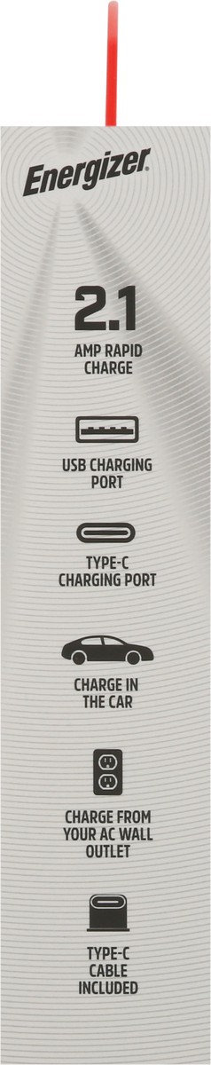 slide 6 of 9, Energizer Wall & Car Charger + USB Cable, Micro, 1 Each, 1 ct