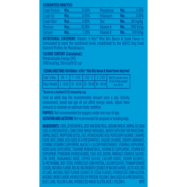 slide 2 of 13, Kibbles 'n Bits Bacon & Steak Flavor Dry Dog Food, 4.2-Pound Bag, 4.2 lb