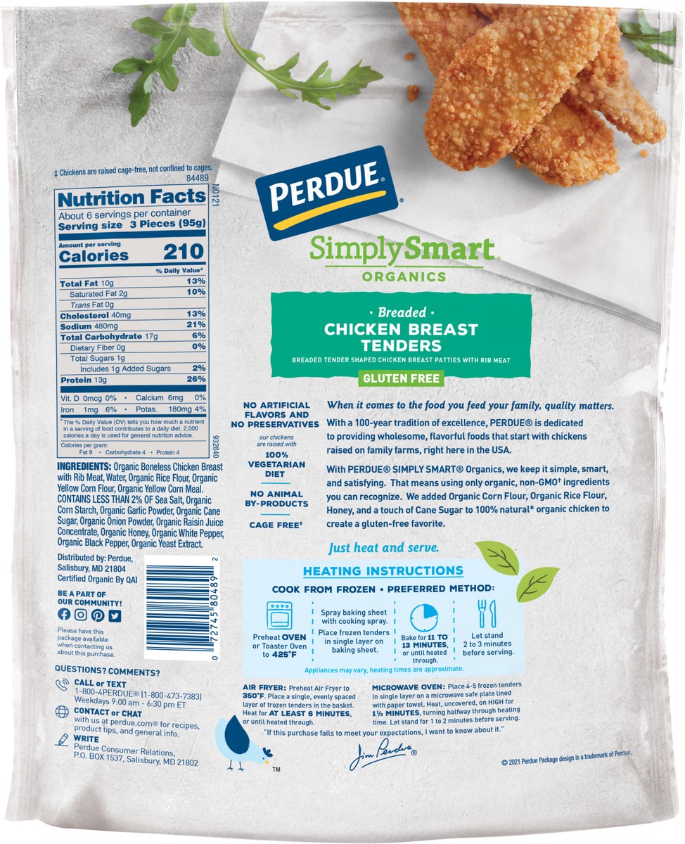 slide 2 of 3, Perdue Simply Smart Organic Gluten Free Chicken Breast Tenders, 22 oz