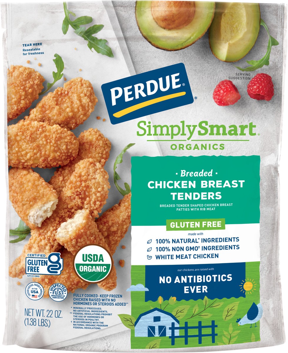 slide 3 of 3, Perdue Simply Smart Organic Gluten Free Chicken Breast Tenders, 22 oz