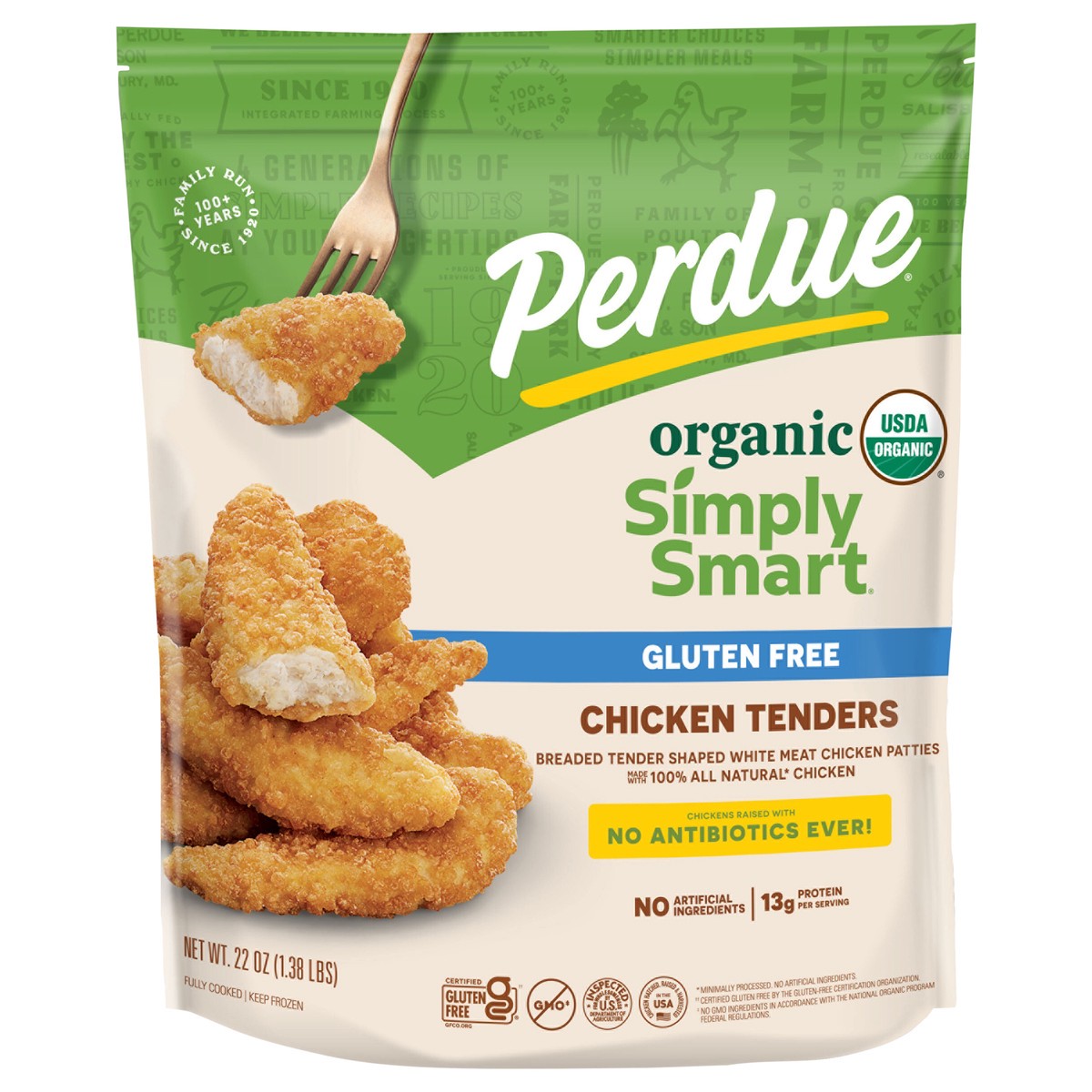 slide 1 of 3, PERDUE SIMPLY SMART ORGANICS Gluten Free Breaded Chicken Breast Tenders, 22 oz, 22 oz
