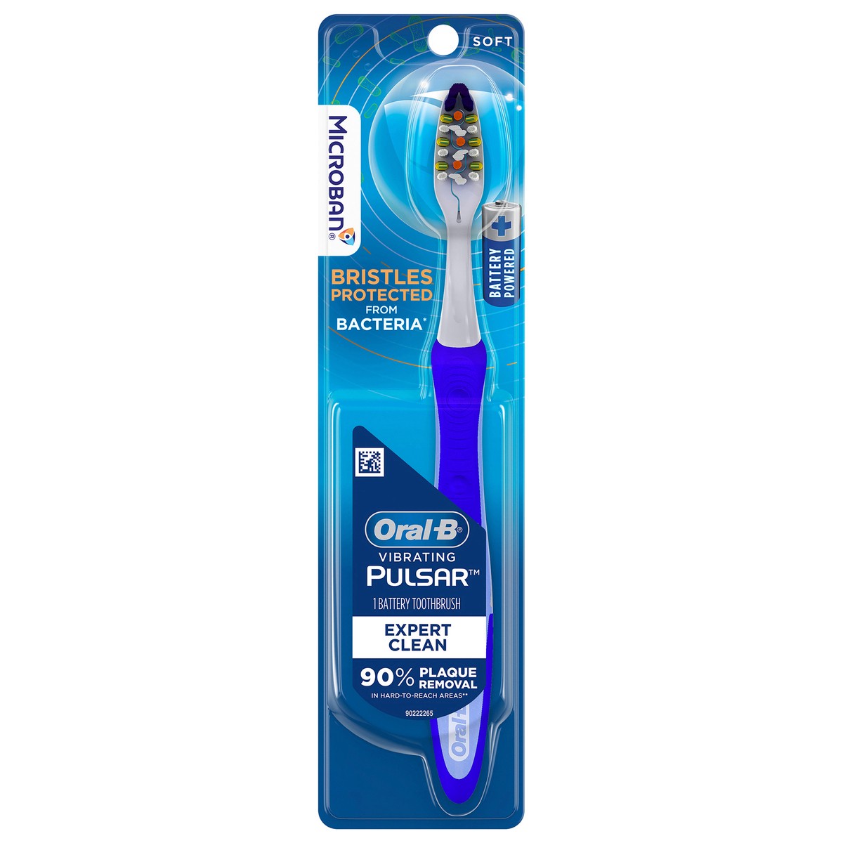 slide 1 of 3, Oral-B Vibrating Pulsar Battery Toothbrush with Microban, Soft, 1 Count, 1 ct