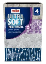 Meijer Ultra Soft White Facial Tissues Flat Box