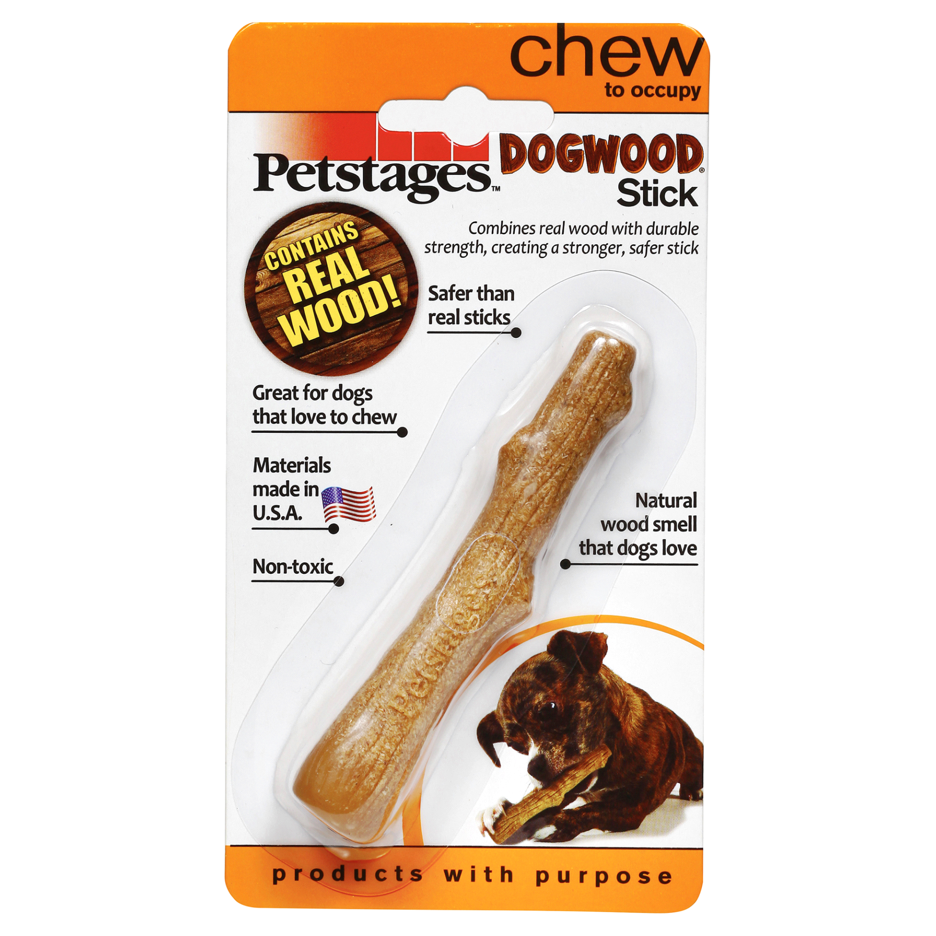 slide 1 of 2, Petstages Dogwood Stick Dog Chew Toy, Small, SM