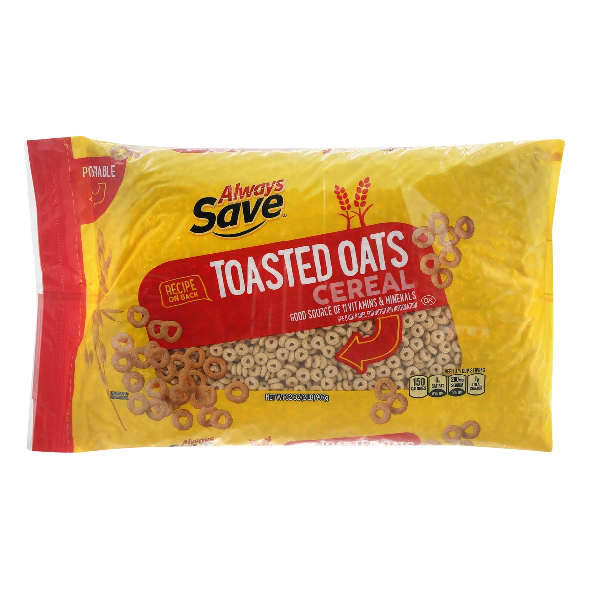 slide 1 of 1, Always Save Toasted Oats Cereal, 32 oz