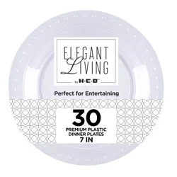 Elegant Living by H-E-B 7" Premium Clear Plastic Plates