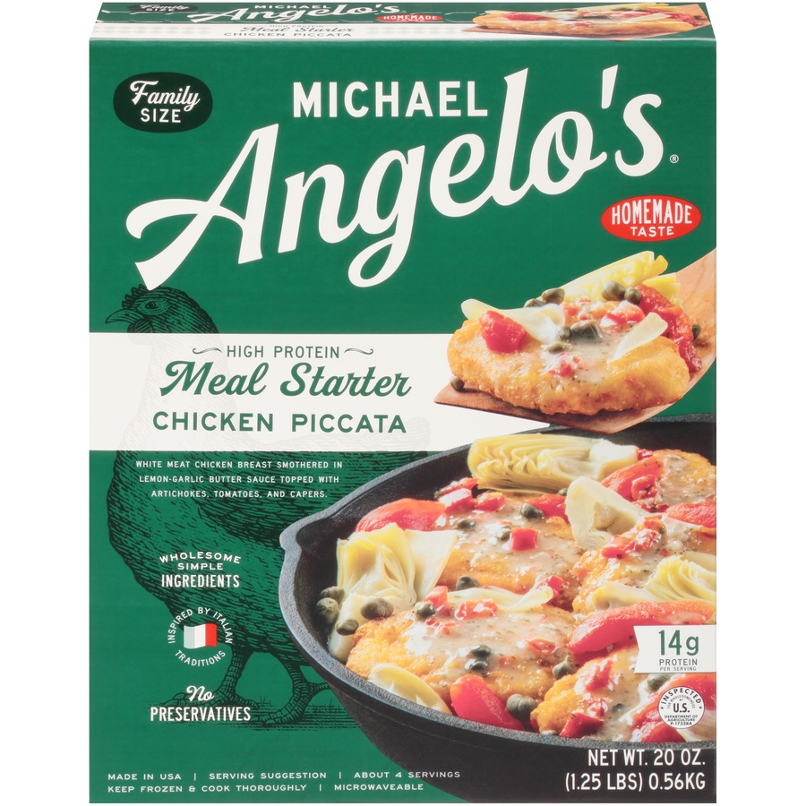 slide 1 of 1, Michael Angelo's High Protein Meal Starter Chicken Piccata, 20 oz