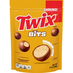 TWIX Bits Poppable Milk Chocolate Crunchy Cookie Candy, Sharing Size, 8.0 Oz Bag