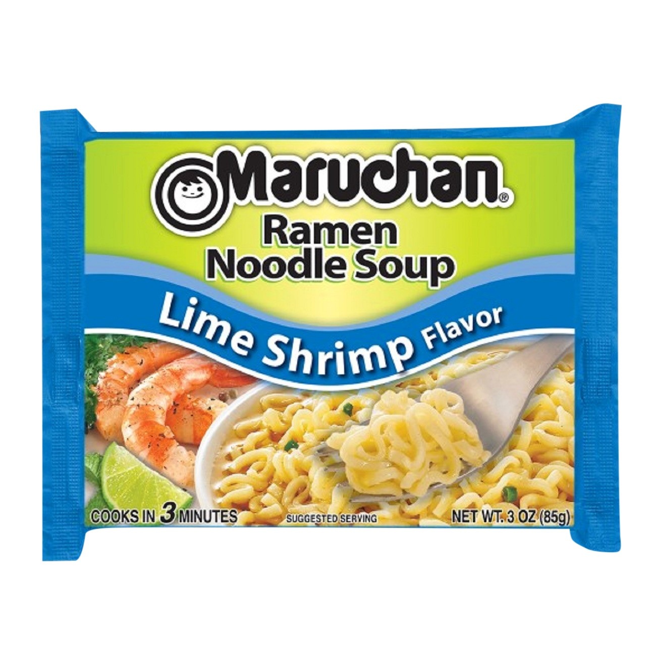 slide 1 of 1, Maruchan Lime Shrimp Flavor Ramen Noodle Soup, 3 oz