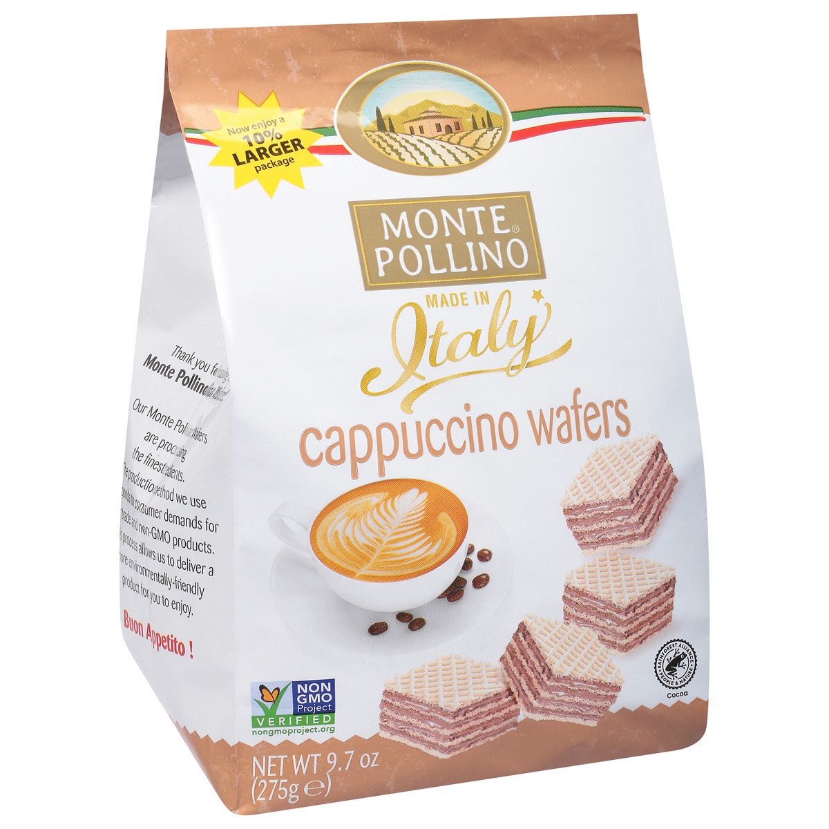 slide 10 of 14, Monte Pollino Cappuccino Wafers 9.7 oz, 9.7 oz