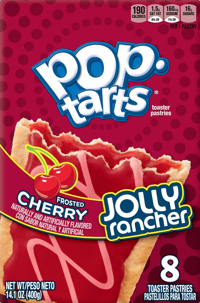 slide 5 of 8, Pop-Tarts Frosted Cherry Jolly Rancher Toaster Pastries, 8 ct; 14.1 oz