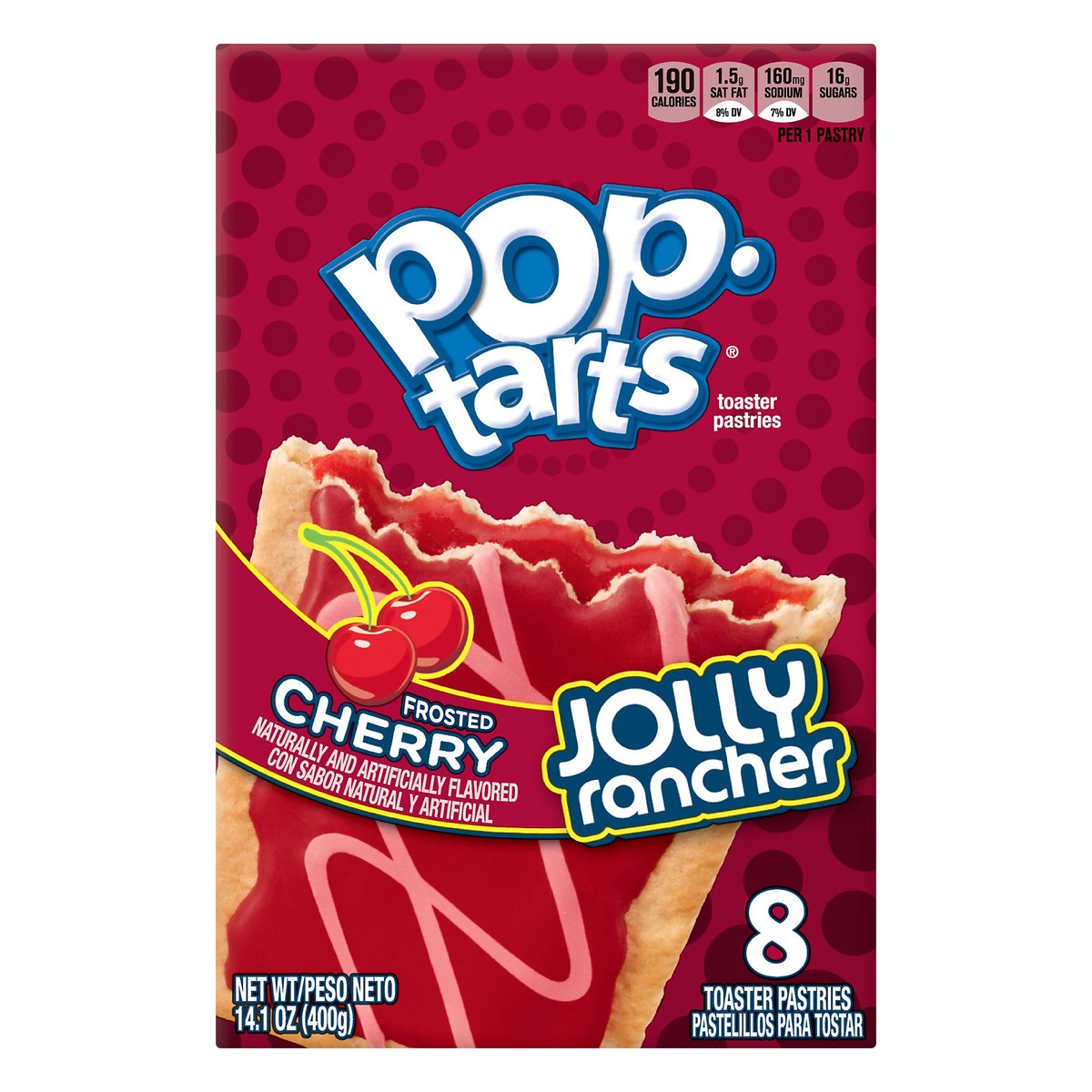 slide 1 of 8, Pop-Tarts Frosted Cherry Jolly Rancher Toaster Pastries, 8 ct; 14.1 oz