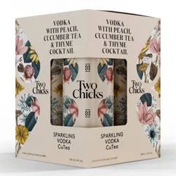 Two Chicks Sparkling Vodka w/Peach, Cucumber Tea & thyme Cutea