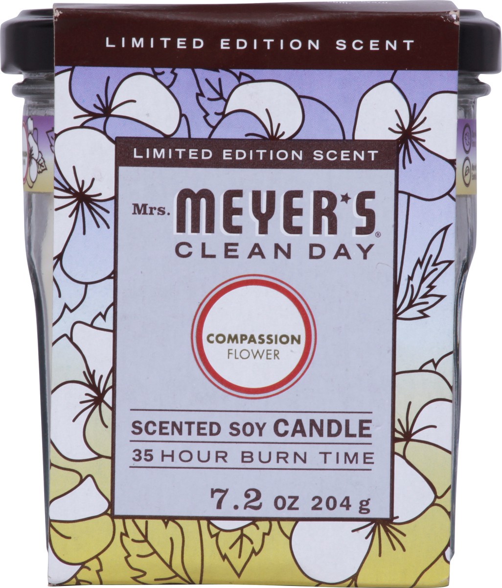 slide 9 of 9, Mrs. Meyer's Clean Day Scented Soy Candle, Large, Compassion Flower Scent, 7.2 Ounce Candle, 7.20 oz