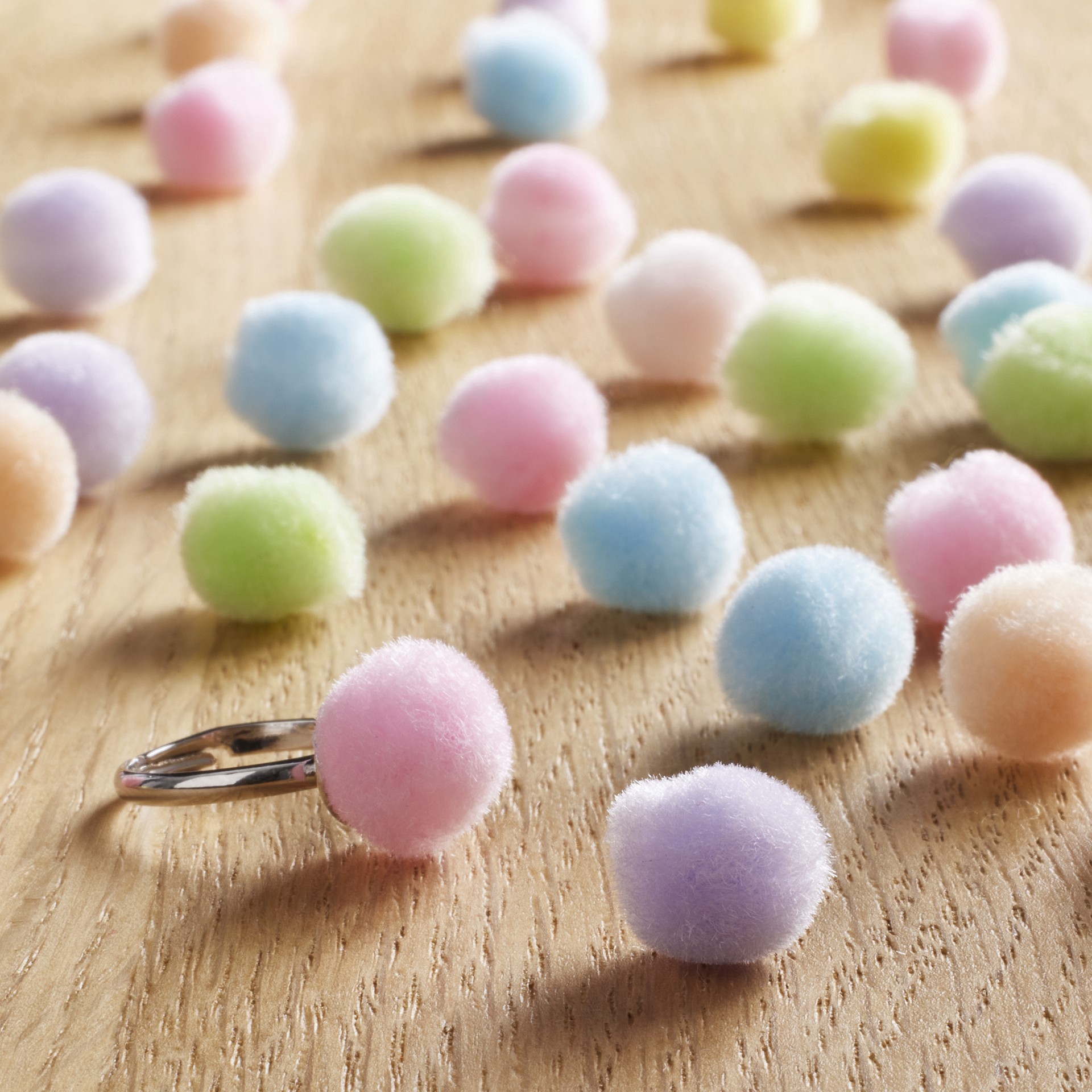 slide 2 of 3, 0.5" Pastel Pom-Poms By Creatology, 0.5 in