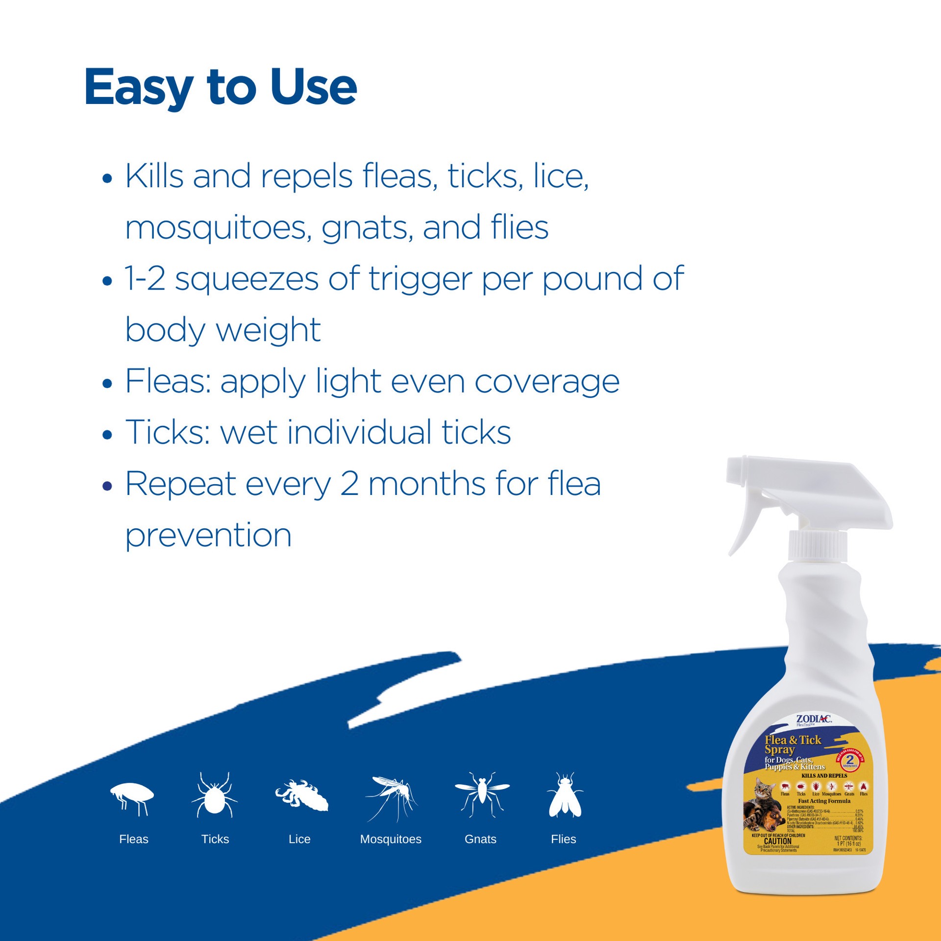 slide 5 of 6, Zodiac Flea & Tick Spray for Dogs, Cats, Puppies & Kittens 16 fluid ounces, 1 ct