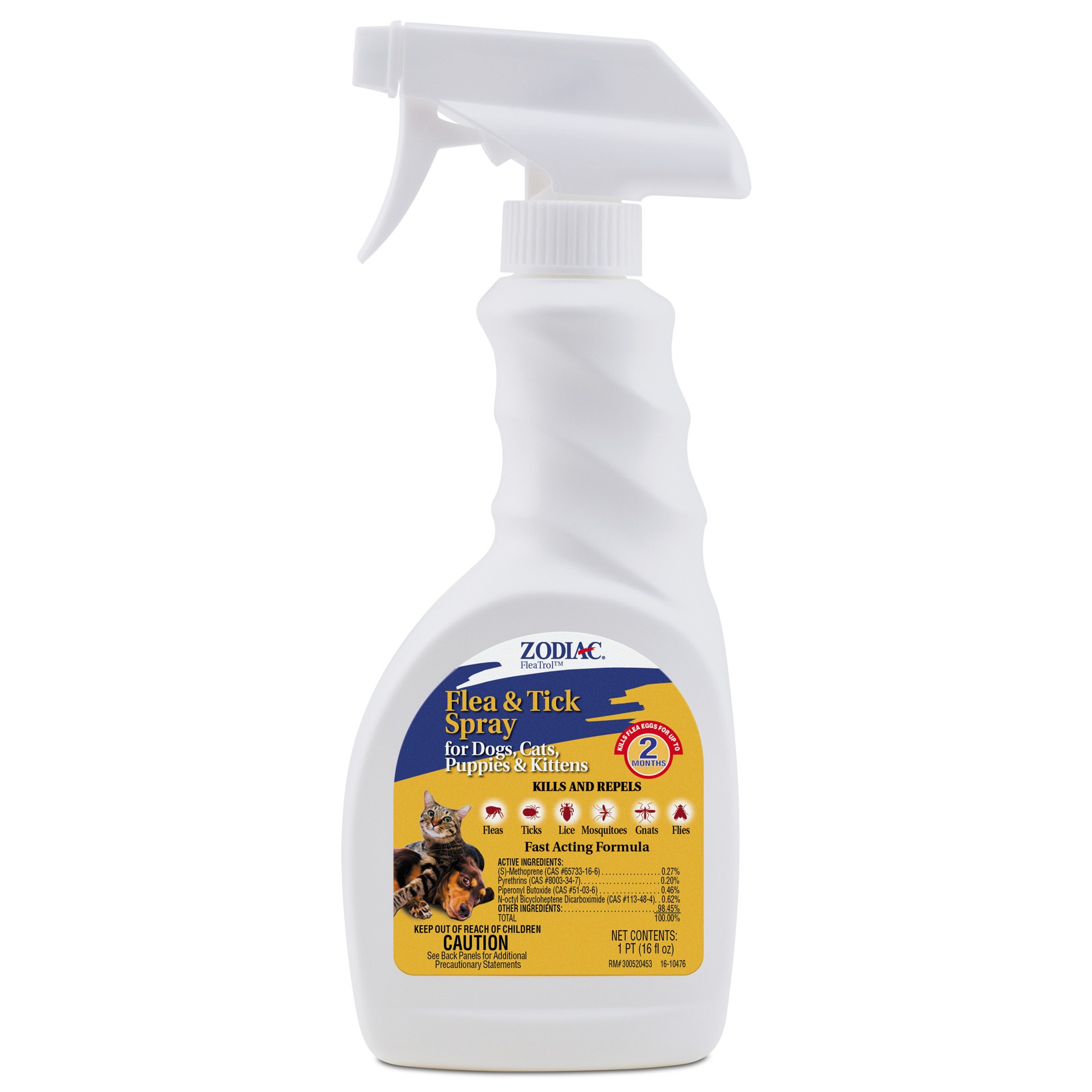 slide 1 of 6, Zodiac Flea & Tick Spray for Dogs, Cats, Puppies & Kittens 16 fluid ounces, 1 ct