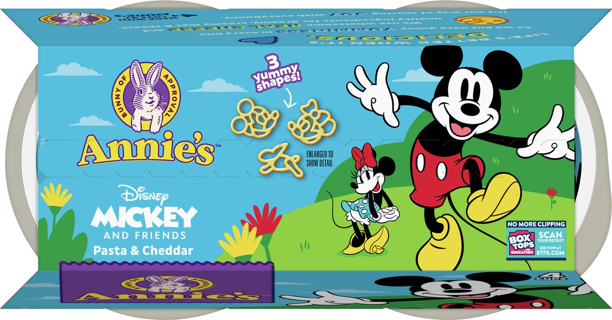 slide 9 of 9, Annie's Disney Mickey and Friends, Microwavable Macaroni and Cheese, 4 Cups, 7.48 oz, 4 ct