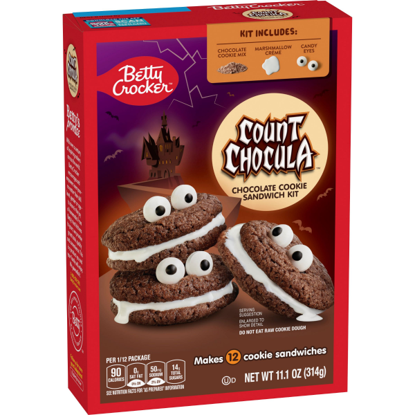 slide 2 of 9, Betty Crocker Count Chocula Chocolate Cookie Sandwich Kit- 11.1 oz, 1 ct