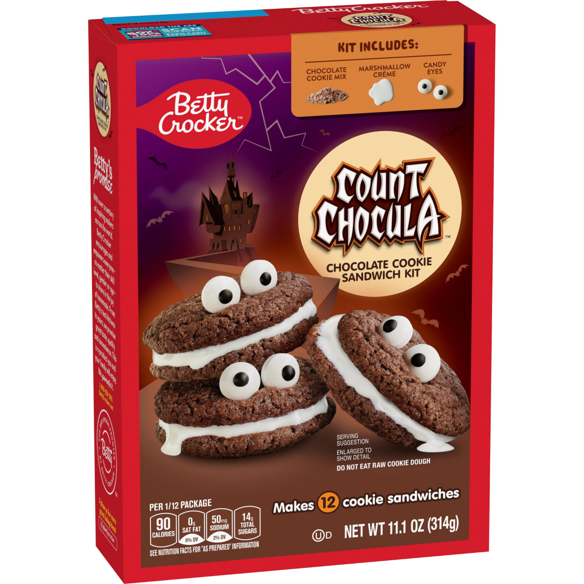 slide 5 of 9, Betty Crocker Count Chocula Chocolate Cookie Sandwich Kit- 11.1 oz, 1 ct