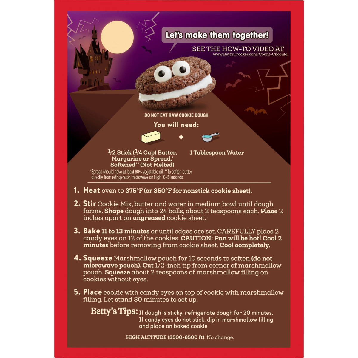 slide 6 of 9, Betty Crocker Count Chocula Chocolate Cookie Sandwich Kit- 11.1 oz, 1 ct
