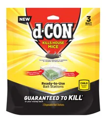 d-CON Disposable Corner Fit Mouse Poison Bait Station, 3 Bait Stations