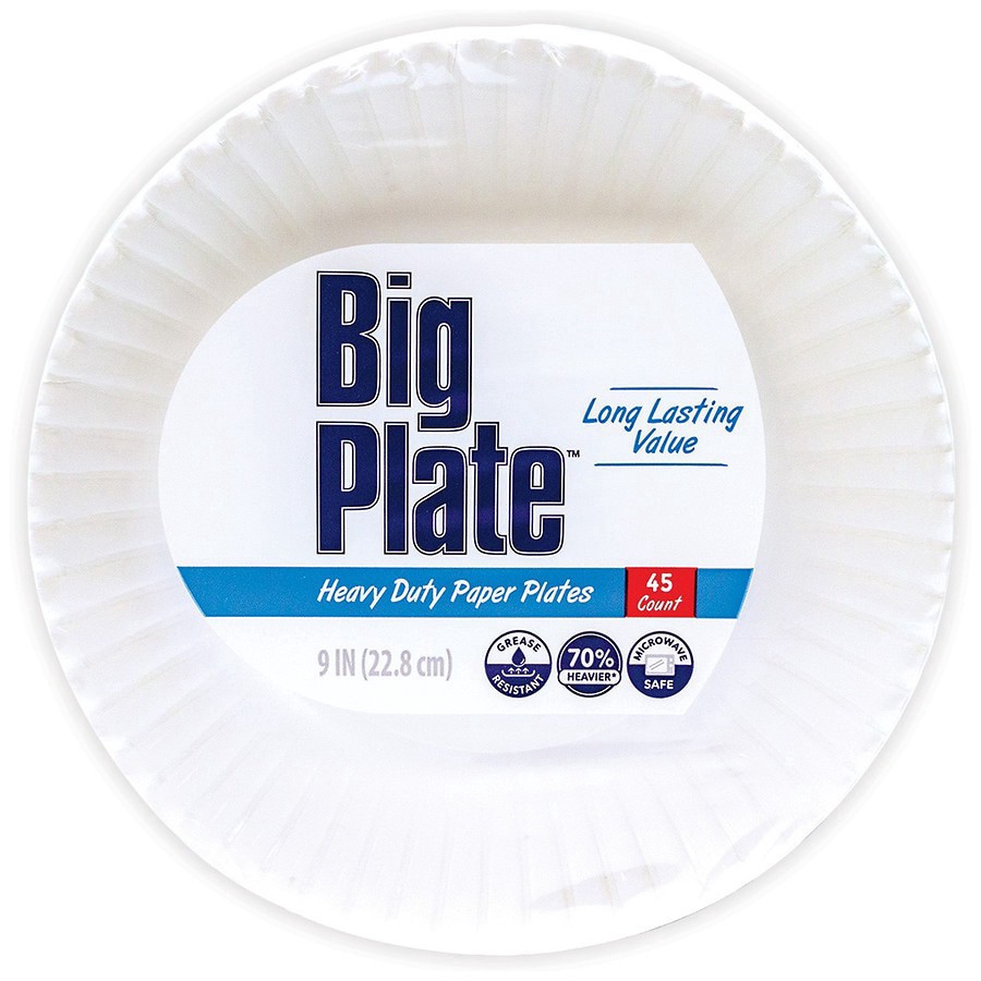 slide 1 of 2, Walgreens Heavy Duty Paper Plates 9in, 45 ct