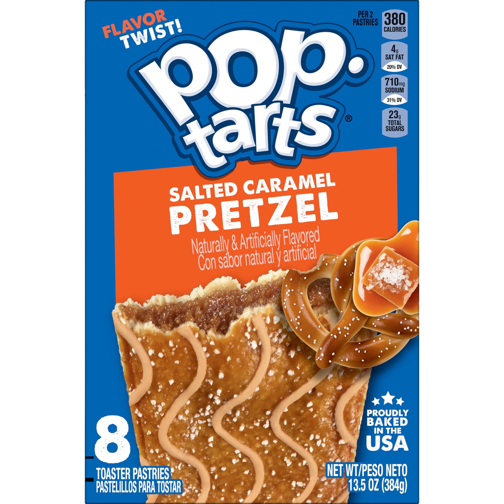 slide 2 of 4, Kellogg's Pop-Tarts Pretzel Toaster Pastries, Breakfast Foods, Salted Caramel Drizzle, 13.5 oz