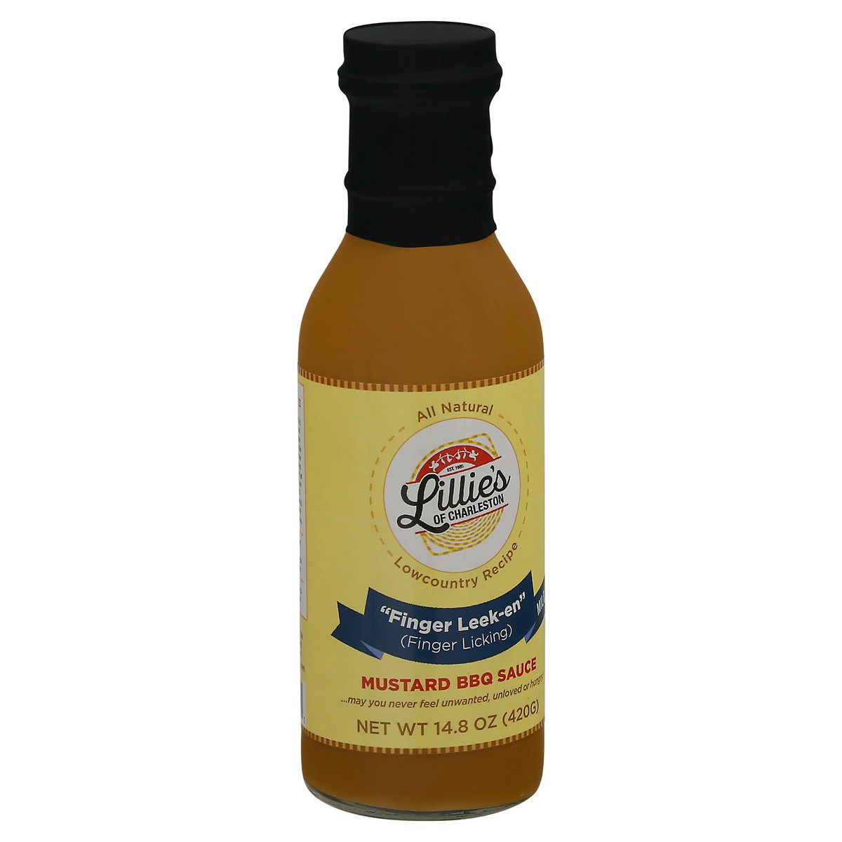 slide 8 of 9, Lillie's Of Charleston Mild Finger Leek-En Mustard Bbq Sauce 14.8 oz Bottle, 14.8 oz