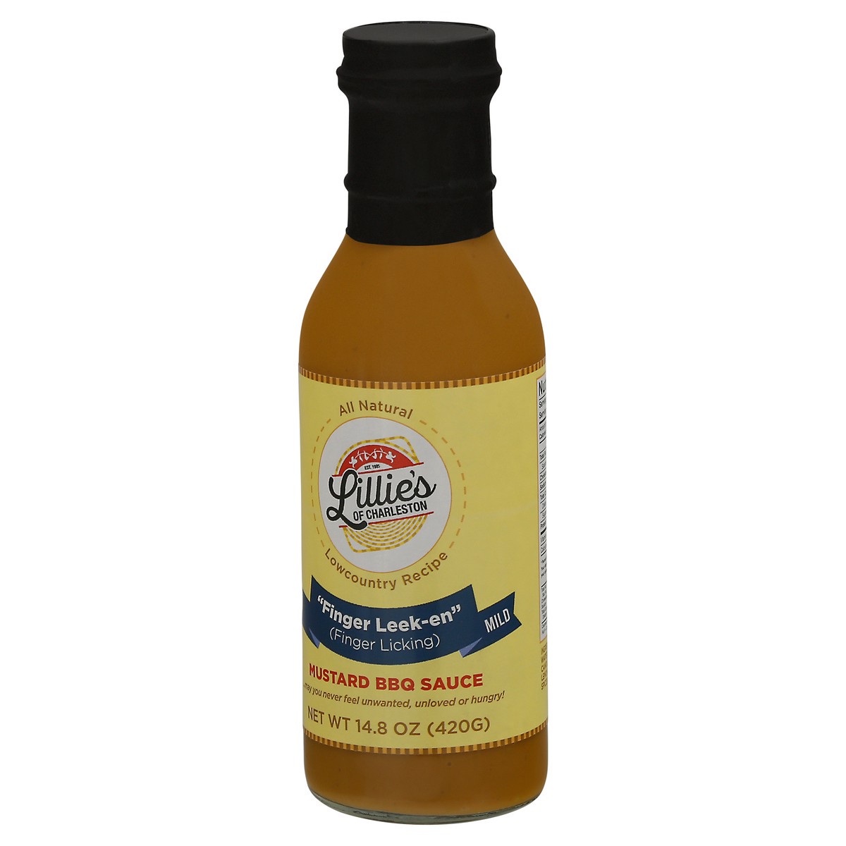 slide 7 of 9, Lillie's Of Charleston Mild Finger Leek-En Mustard Bbq Sauce 14.8 oz Bottle, 14.8 oz