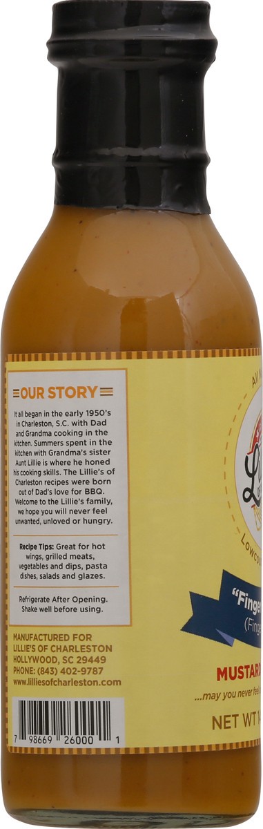 slide 5 of 9, Lillie's Of Charleston Mild Finger Leek-En Mustard Bbq Sauce 14.8 oz Bottle, 14.8 oz