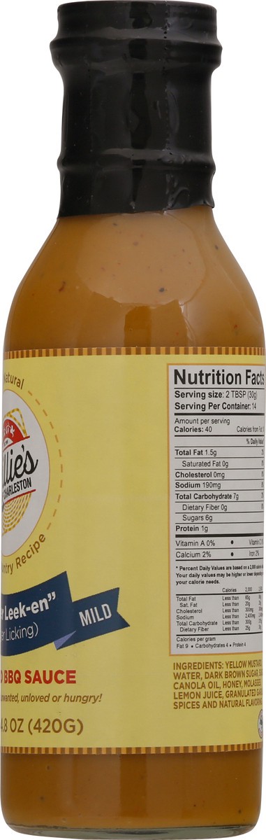 slide 3 of 9, Lillie's Of Charleston Mild Finger Leek-En Mustard Bbq Sauce 14.8 oz Bottle, 14.8 oz
