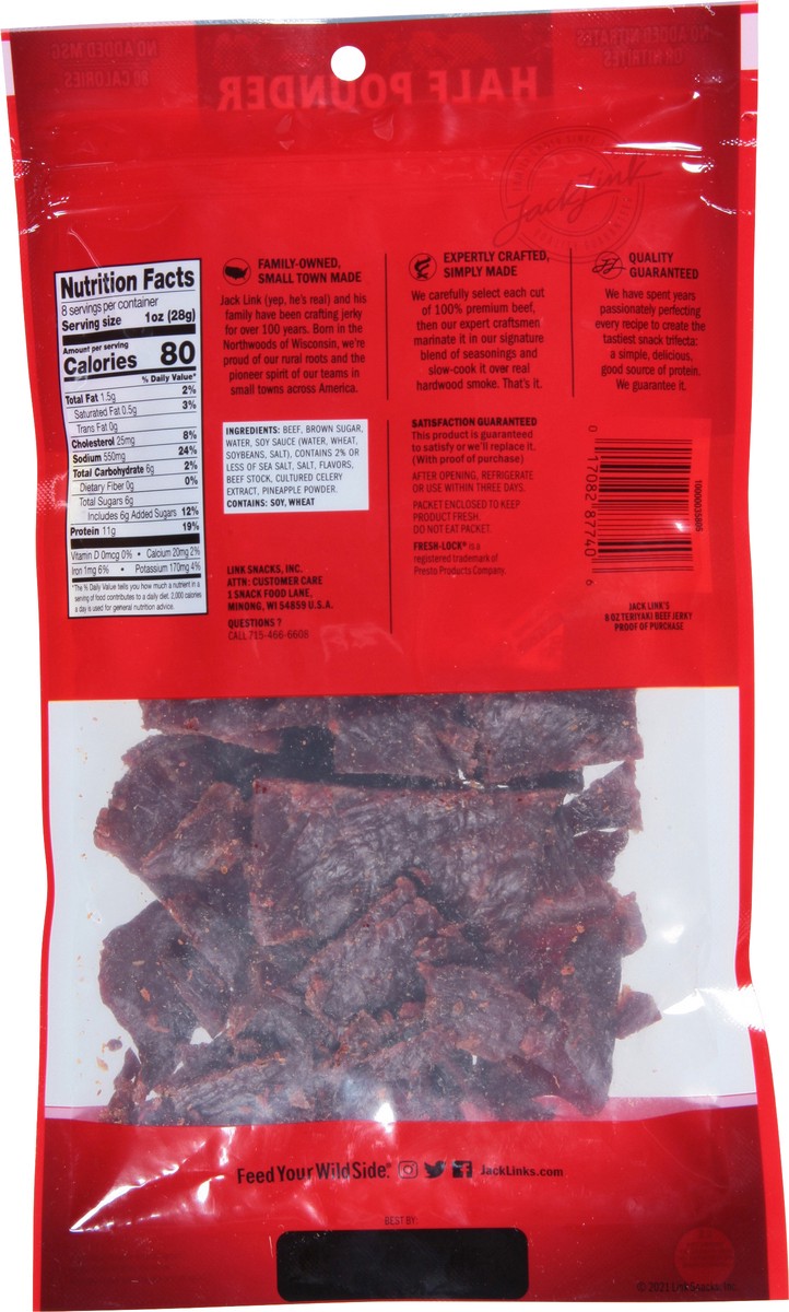 slide 7 of 9, Jack Link's Half Pounder Teriyaki Beef Jerky 8 oz, 8 oz