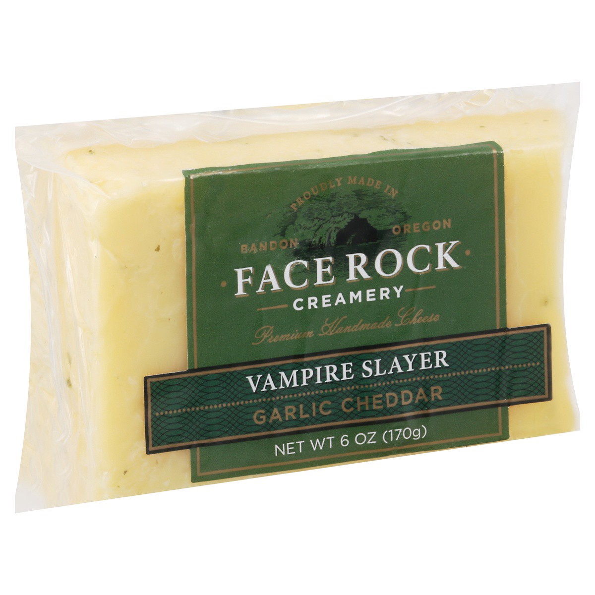 slide 1 of 9, Face Rock Creamery Vampire Slayer Garlic Cheddar Cheese 6 oz, 6 oz