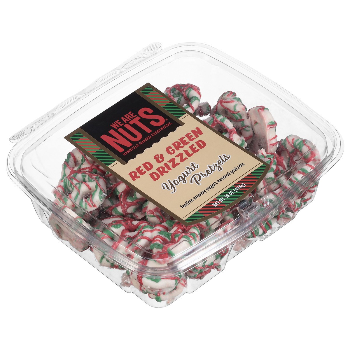 slide 4 of 4, We Are Nuts Red & Green Drizzled Yogurt Pretzels 16 oz, 16 oz