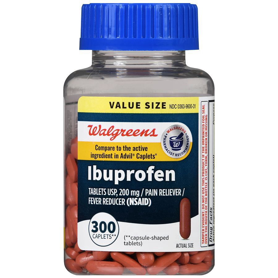slide 4 of 5, Walgreens Ibuprofen Caplets USP, 200 mg, 300 ct