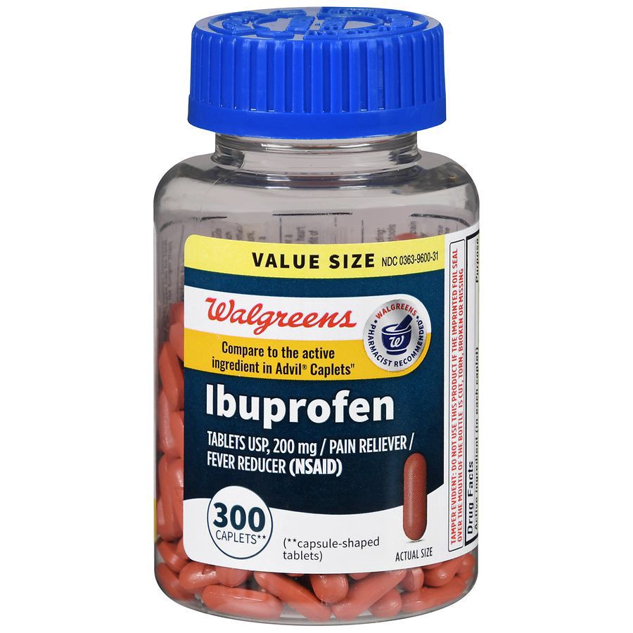 slide 1 of 5, Walgreens Ibuprofen Caplets USP, 200 mg, 300 ct