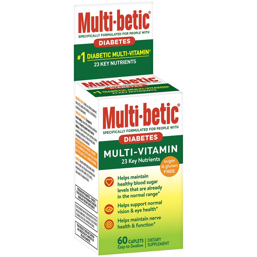 slide 2 of 7, Multi-betic Diabetes Multi-vitamin Caplets, 60 ct