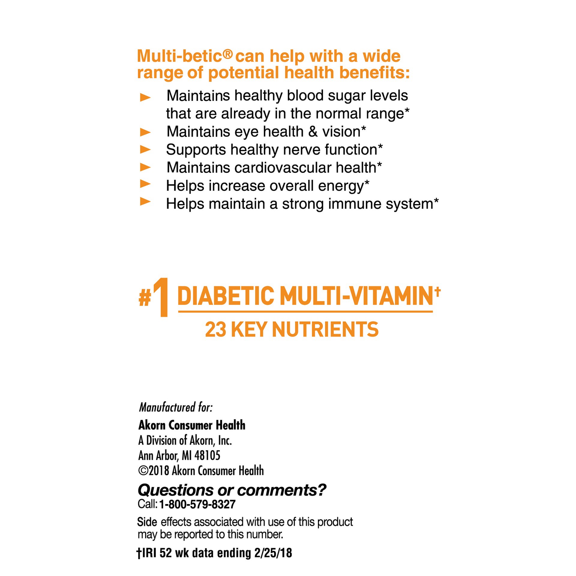 slide 5 of 7, Multi-betic Diabetes Multi-vitamin Caplets, 60 ct